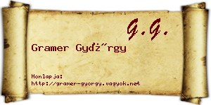 Gramer György névjegykártya